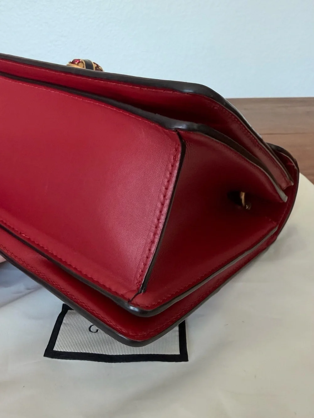 GUCCI QUEEN MARGARET COLORBLOCK LEATHER BEE BAG